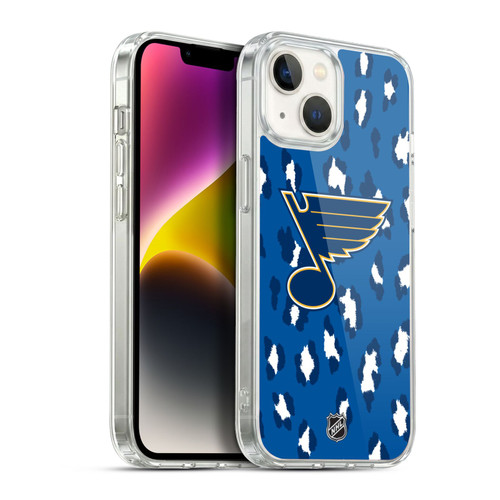 NHL St Louis Blues Leopard Pattern Soft Gel Case for Apple iPhone 14