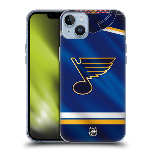 NHL St Louis Blues Jersey Soft Gel Case for Apple iPhone 14 Plus & MagSafe