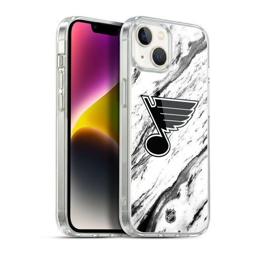 NHL St Louis Blues Marble Soft Gel Case for Apple iPhone 14 Plus & MagSafe