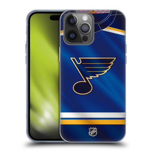 NHL St Louis Blues Jersey Soft Gel Case for Apple iPhone 14 Pro Max