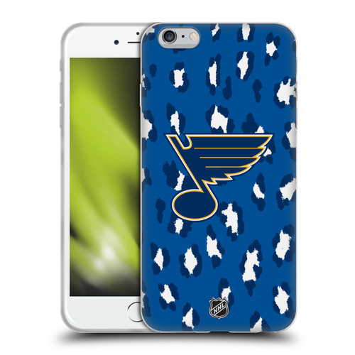 NHL St Louis Blues Leopard Patten Soft Gel Case for Apple iPhone 6 Plus / iPhone 6s Plus
