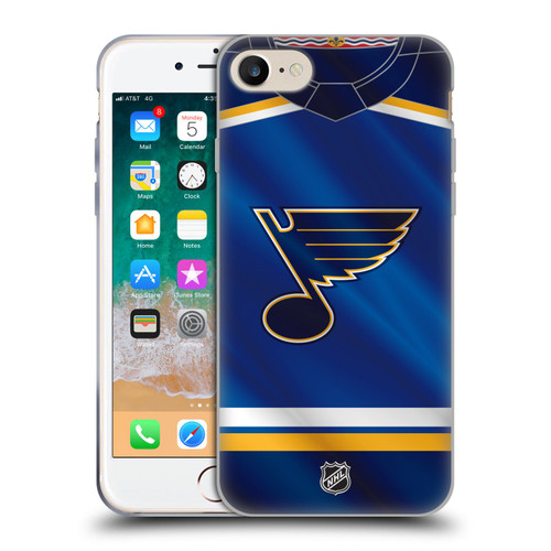 NHL St Louis Blues Jersey Soft Gel Case for Apple iPhone 7 / 8 / SE 2020 & 2022 & MagSafe