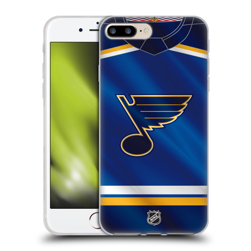 NHL St Louis Blues Jersey Soft Gel Case for Apple iPhone 7 Plus / iPhone 8 Plus & MagSafe