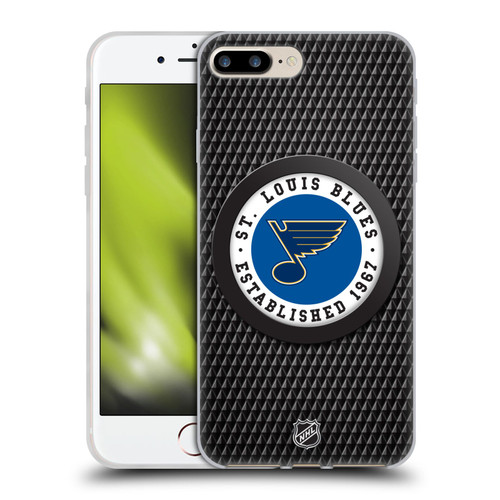NHL St Louis Blues Puck Texture Soft Gel Case for Apple iPhone 7 Plus / iPhone 8 Plus