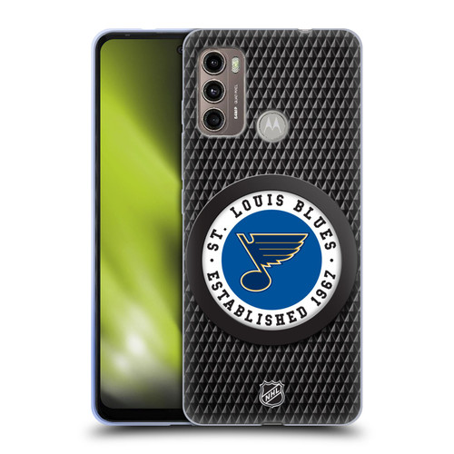 NHL St Louis Blues Puck Texture Soft Gel Case for Motorola Moto G60 / Moto G40 Fusion