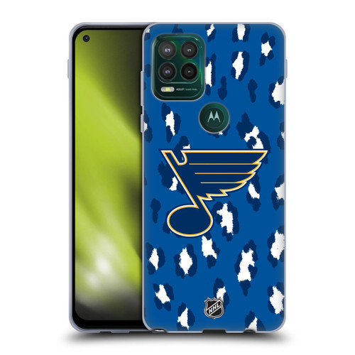 NHL St Louis Blues Leopard Patten Soft Gel Case for Motorola Moto G Stylus 5G 2021