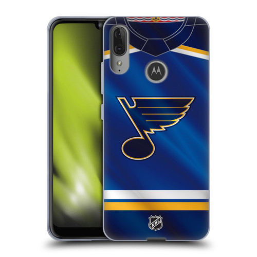 NHL St Louis Blues Jersey Soft Gel Case for Motorola Moto E6 Plus