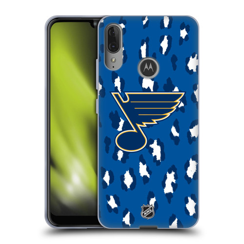 NHL St Louis Blues Leopard Pattern Soft Gel Case for Motorola Moto E6 Plus