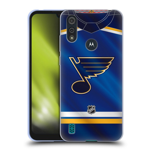 NHL St Louis Blues Jersey Soft Gel Case for Motorola Moto E6s (2020)