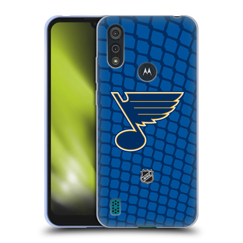 NHL St Louis Blues Net Pattern Soft Gel Case for Motorola Moto E6s (2020)