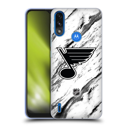 NHL St Louis Blues Marble Soft Gel Case for Motorola Moto E7 Power / Moto E7i Power
