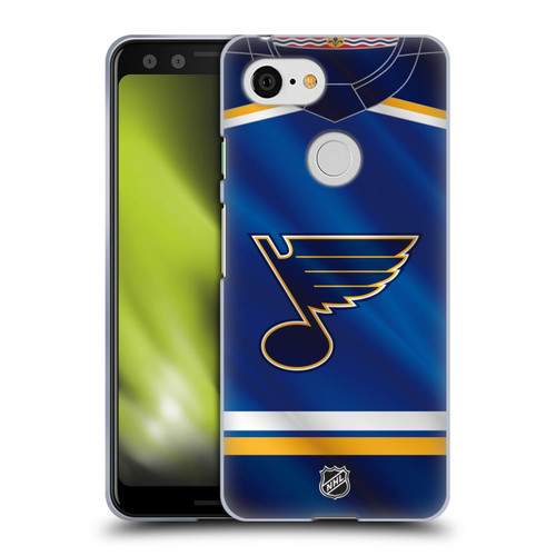 NHL St Louis Blues Jersey Soft Gel Case for Google Pixel 3