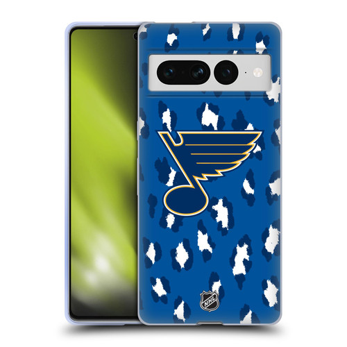 NHL St Louis Blues Leopard Pattern Soft Gel Case for Google Pixel 7 Pro