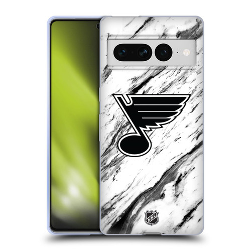 NHL St Louis Blues Marble Soft Gel Case for Google Pixel 7 Pro