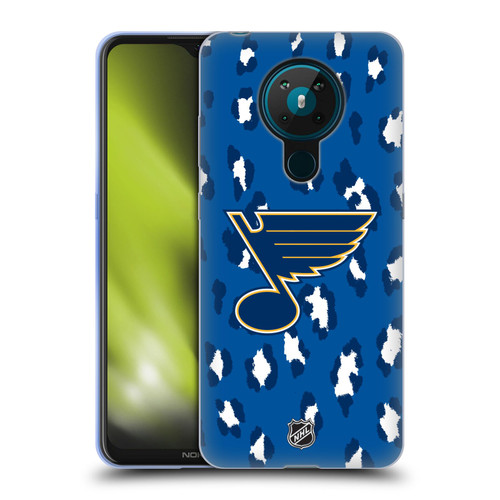 NHL St Louis Blues Leopard Pattern Soft Gel Case for Nokia 5.3