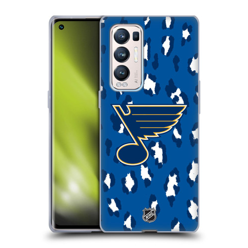 NHL St Louis Blues Leopard Pattern Soft Gel Case for OPPO Find X3 Neo / Reno5 Pro+ 5G