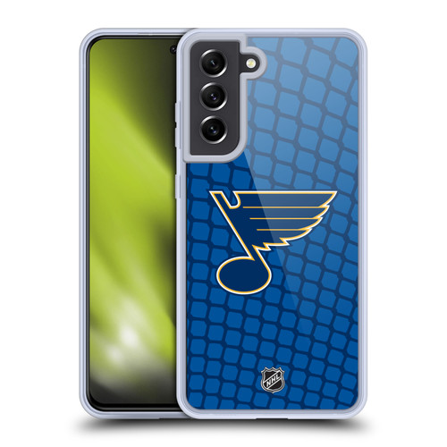NHL St Louis Blues Net Pattern Soft Gel Case for Samsung Galaxy S21 FE 5G & MagSafe