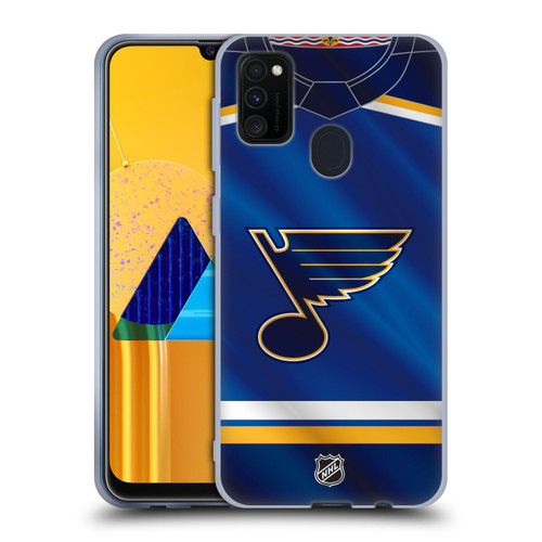 NHL St Louis Blues Jersey Soft Gel Case for Samsung Galaxy M30s (2019)/M21 (2020)