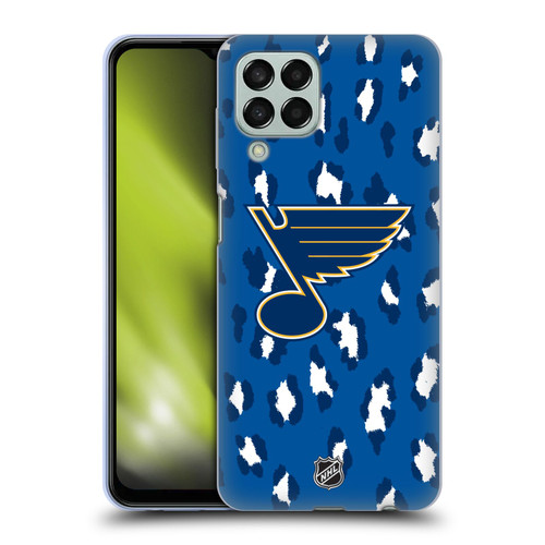 NHL St Louis Blues Leopard Patten Soft Gel Case for Samsung Galaxy M33 (2022)