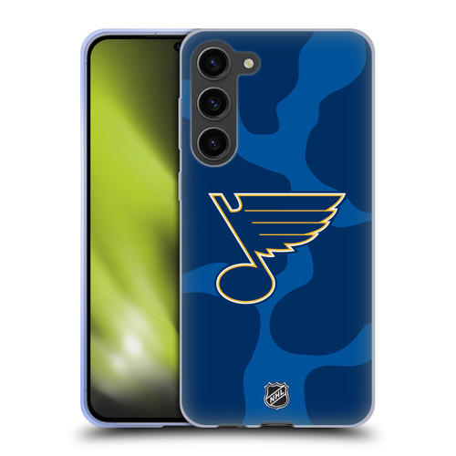 NHL St Louis Blues Cow Pattern Soft Gel Case for Samsung Galaxy S23+ 5G & MagSafe