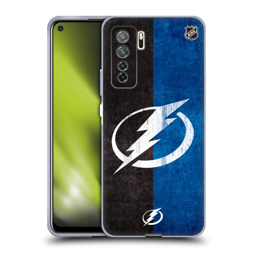NHL Tampa Bay Lightning Half Distressed Soft Gel Case for Huawei Nova 7 SE/P40 Lite 5G