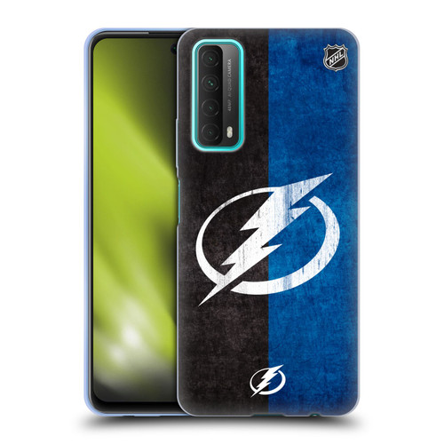NHL Tampa Bay Lightning Half Distressed Soft Gel Case for Huawei P Smart (2021)