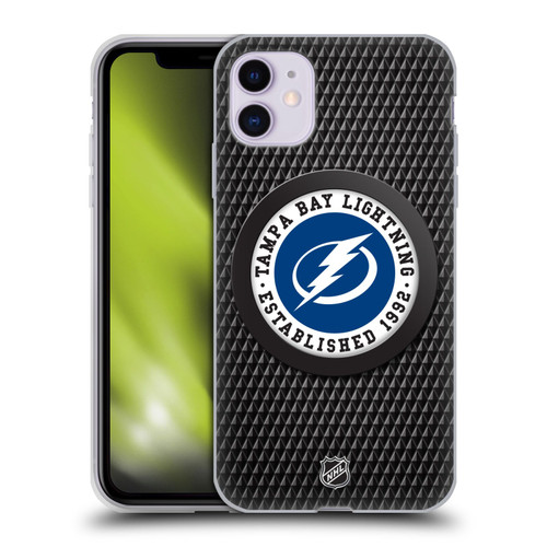 NHL Tampa Bay Lightning Puck Texture Soft Gel Case for Apple iPhone 11