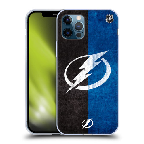 NHL Tampa Bay Lightning Half Distressed Soft Gel Case for Apple iPhone 12 / iPhone 12 Pro