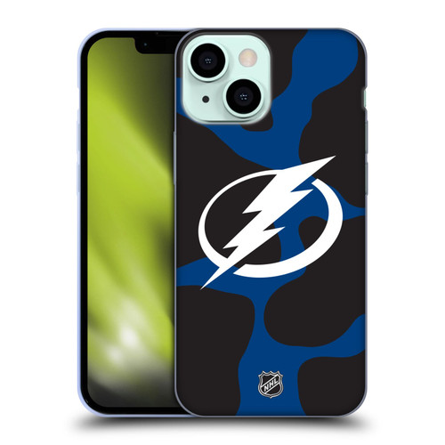 NHL Tampa Bay Lightning Cow Pattern Soft Gel Case for Apple iPhone 13 Mini