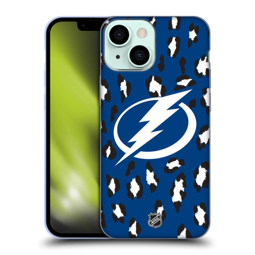 NHL Tampa Bay Lightning Leopard Patten Soft Gel Case for Apple iPhone 13 Mini