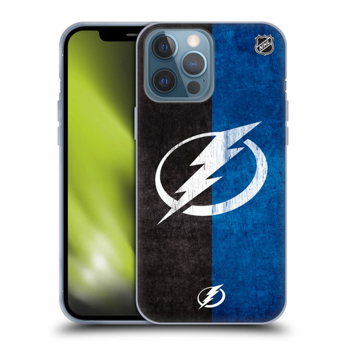 NHL Tampa Bay Lightning Half Distressed Soft Gel Case for Apple iPhone 13 Pro Max