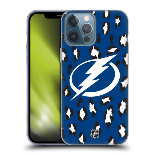 NHL Tampa Bay Lightning Leopard Pattern Soft Gel Case for Apple iPhone 13 Pro Max