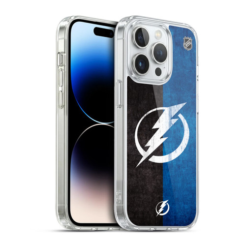 NHL Tampa Bay Lightning Half Distressed Soft Gel Case for Apple iPhone 13 Pro