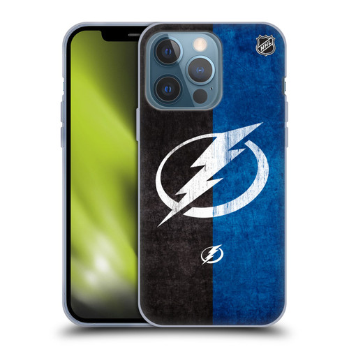 NHL Tampa Bay Lightning Half Distressed Soft Gel Case for Apple iPhone 13 Pro
