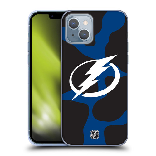 NHL Tampa Bay Lightning Cow Pattern Soft Gel Case for Apple iPhone 14