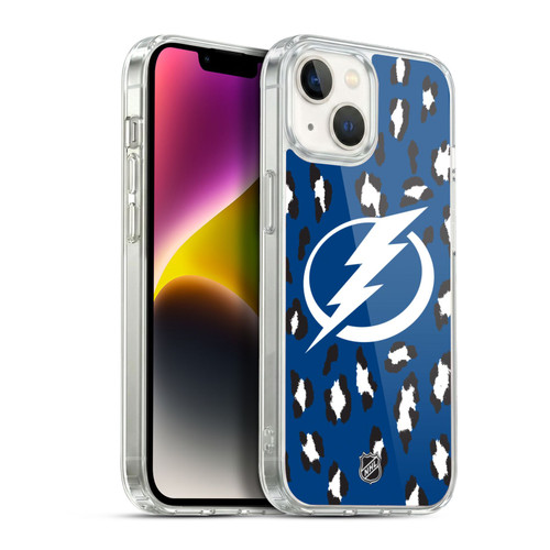 NHL Tampa Bay Lightning Leopard Pattern Soft Gel Case for Apple iPhone 14