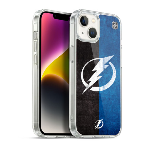 NHL Tampa Bay Lightning Half Distressed Soft Gel Case for Apple iPhone 14 Plus