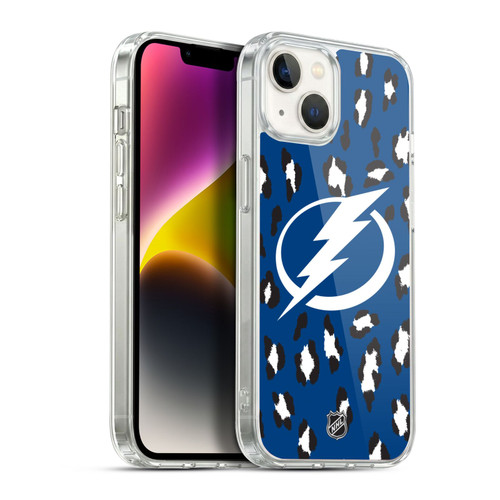 NHL Tampa Bay Lightning Leopard Pattern Soft Gel Case for Apple iPhone 14 Plus