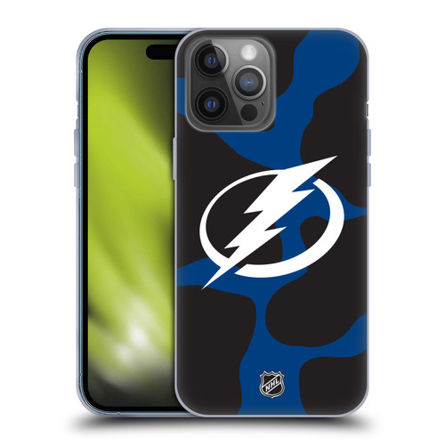 NHL Tampa Bay Lightning Cow Pattern Soft Gel Case for Apple iPhone 14 Pro Max