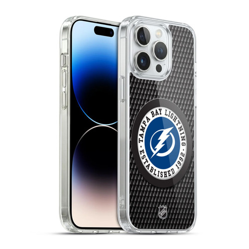 NHL Tampa Bay Lightning Puck Texture Soft Gel Case for Apple iPhone 14 Pro Max