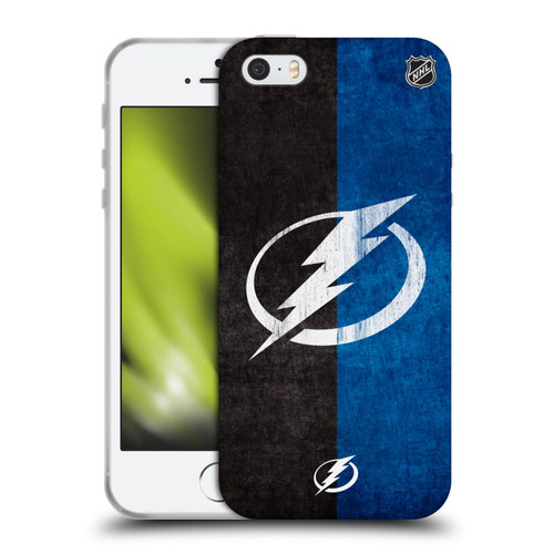NHL Tampa Bay Lightning Half Distressed Soft Gel Case for Apple iPhone 5 / 5s / iPhone SE 2016