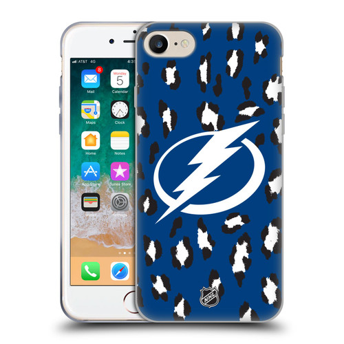 NHL Tampa Bay Lightning Leopard Patten Soft Gel Case for Apple iPhone 7 / 8 / SE 2020 & 2022