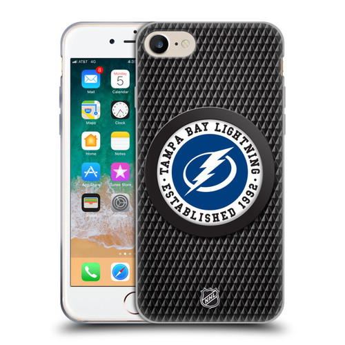 NHL Tampa Bay Lightning Puck Texture Soft Gel Case for Apple iPhone 7 / 8 / SE 2020 & 2022