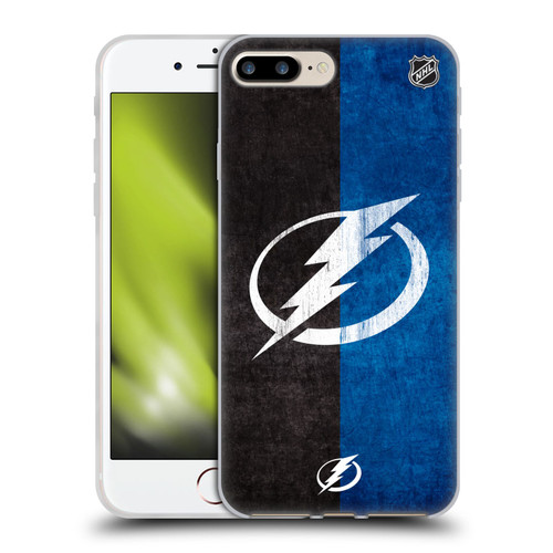 NHL Tampa Bay Lightning Half Distressed Soft Gel Case for Apple iPhone 7 Plus / iPhone 8 Plus