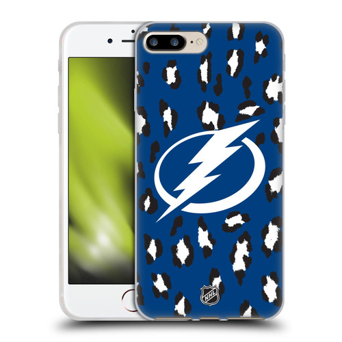 NHL Tampa Bay Lightning Leopard Patten Soft Gel Case for Apple iPhone 7 Plus / iPhone 8 Plus