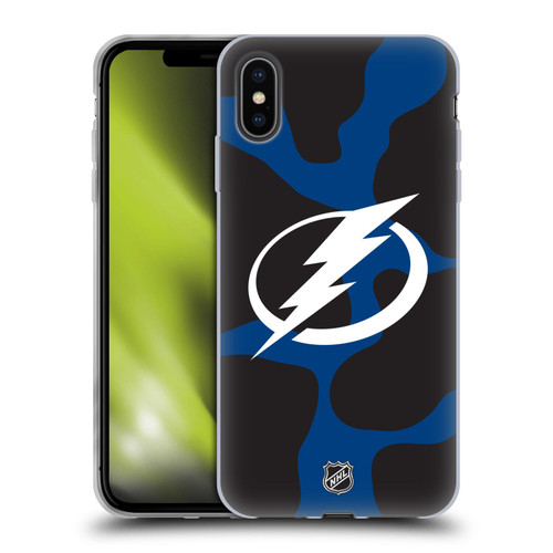 NHL Tampa Bay Lightning Cow Pattern Soft Gel Case for Apple iPhone XS Max
