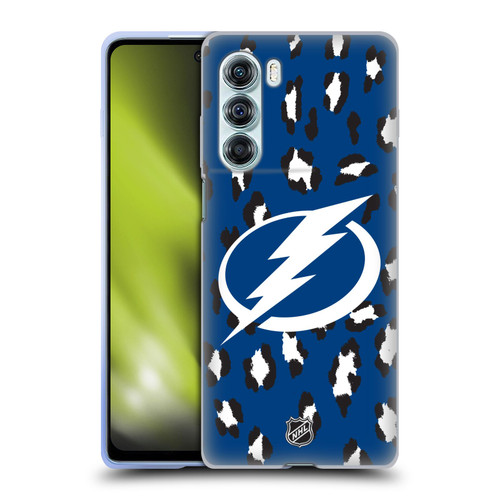 NHL Tampa Bay Lightning Leopard Patten Soft Gel Case for Motorola Edge S30 / Moto G200 5G