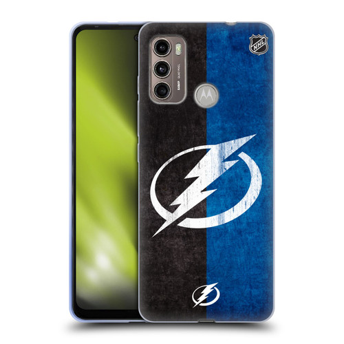 NHL Tampa Bay Lightning Half Distressed Soft Gel Case for Motorola Moto G60 / Moto G40 Fusion