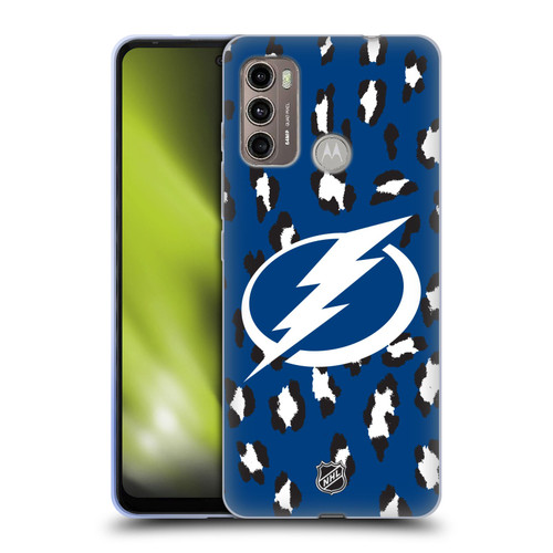 NHL Tampa Bay Lightning Leopard Patten Soft Gel Case for Motorola Moto G60 / Moto G40 Fusion