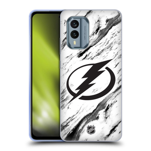 NHL Tampa Bay Lightning Marble Soft Gel Case for Nokia X30